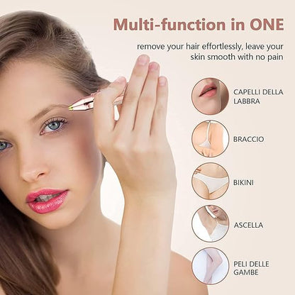 2-in-1 Electric Facial Hair Remover for Women – Eyebrows, Upper Lips & Nose Hair
