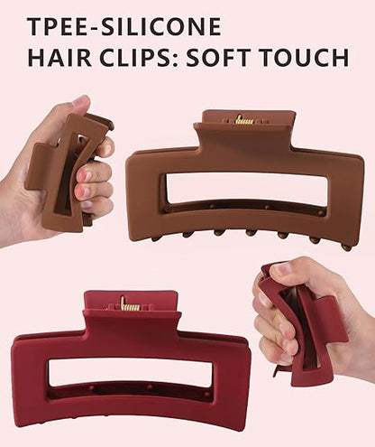 Unbreakable Flexible Hair Claw Clip for Women (Combo of 2)