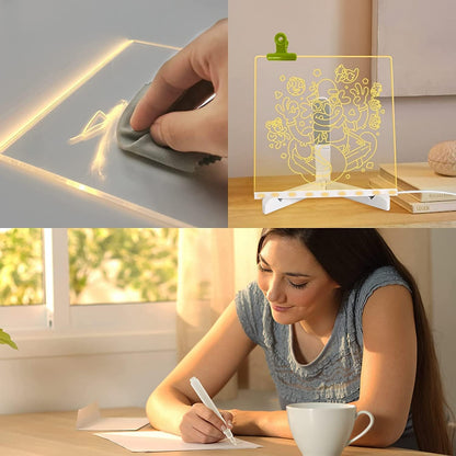 3D LED Light Glass Acrylic Writing pad