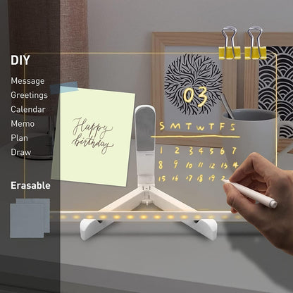 3D LED Light Glass Acrylic Writing pad