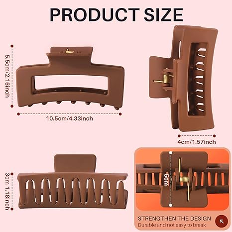 Unbreakable Flexible Hair Claw Clip for Women (Combo of 2)