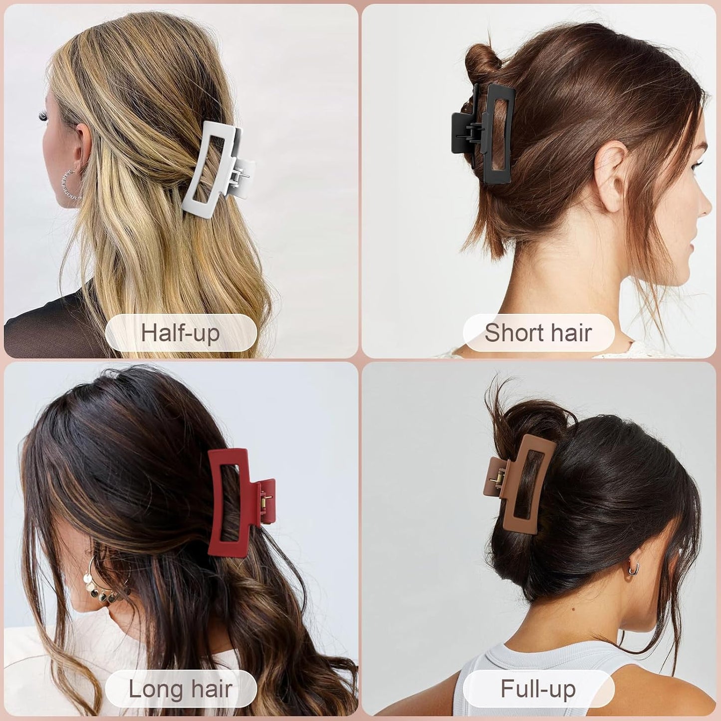 Unbreakable Flexible Hair Claw Clip for Women (Combo of 2)