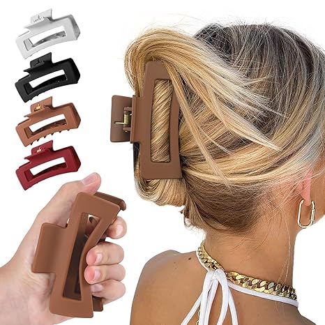 Unbreakable Flexible Hair Claw Clip for Women (Combo of 2)